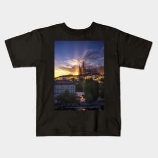 Prague Castle at sunset Kids T-Shirt